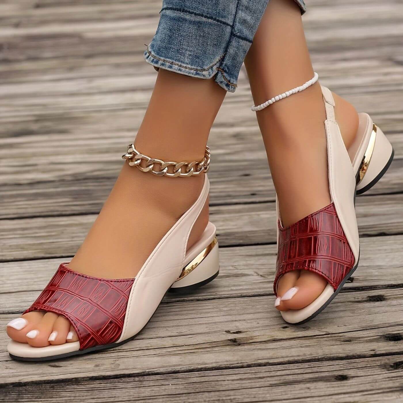Kristine™ - Elegante Ortopediske Sandaler med Lav Hæl