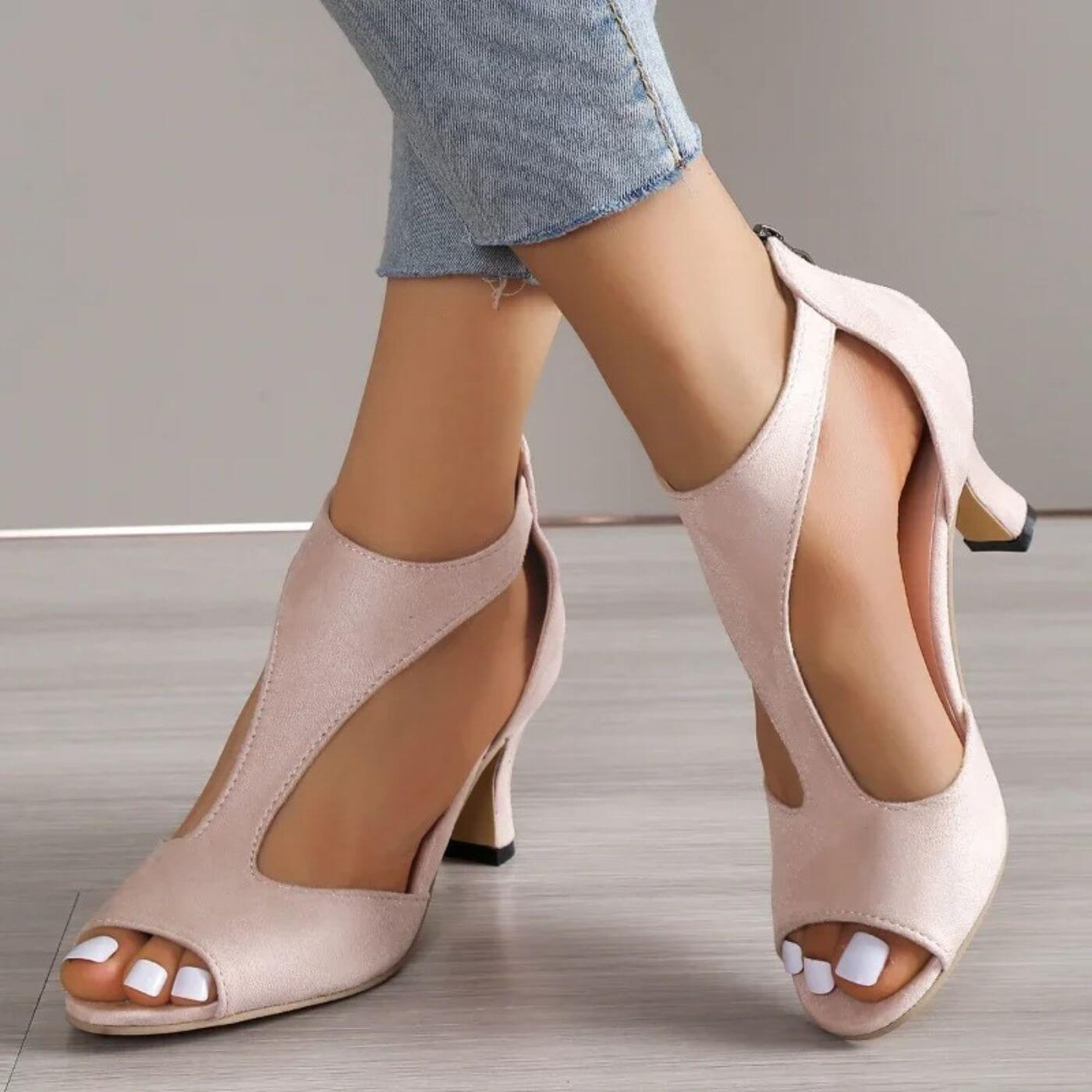 Emilia™ – Ortopediske Peep Toe Sandaler med Hæl