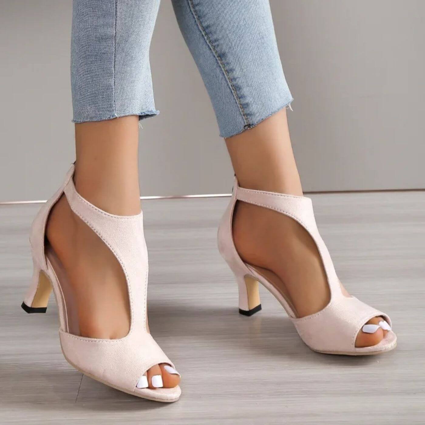 Emilia™ – Ortopediske Peep Toe Sandaler med Hæl