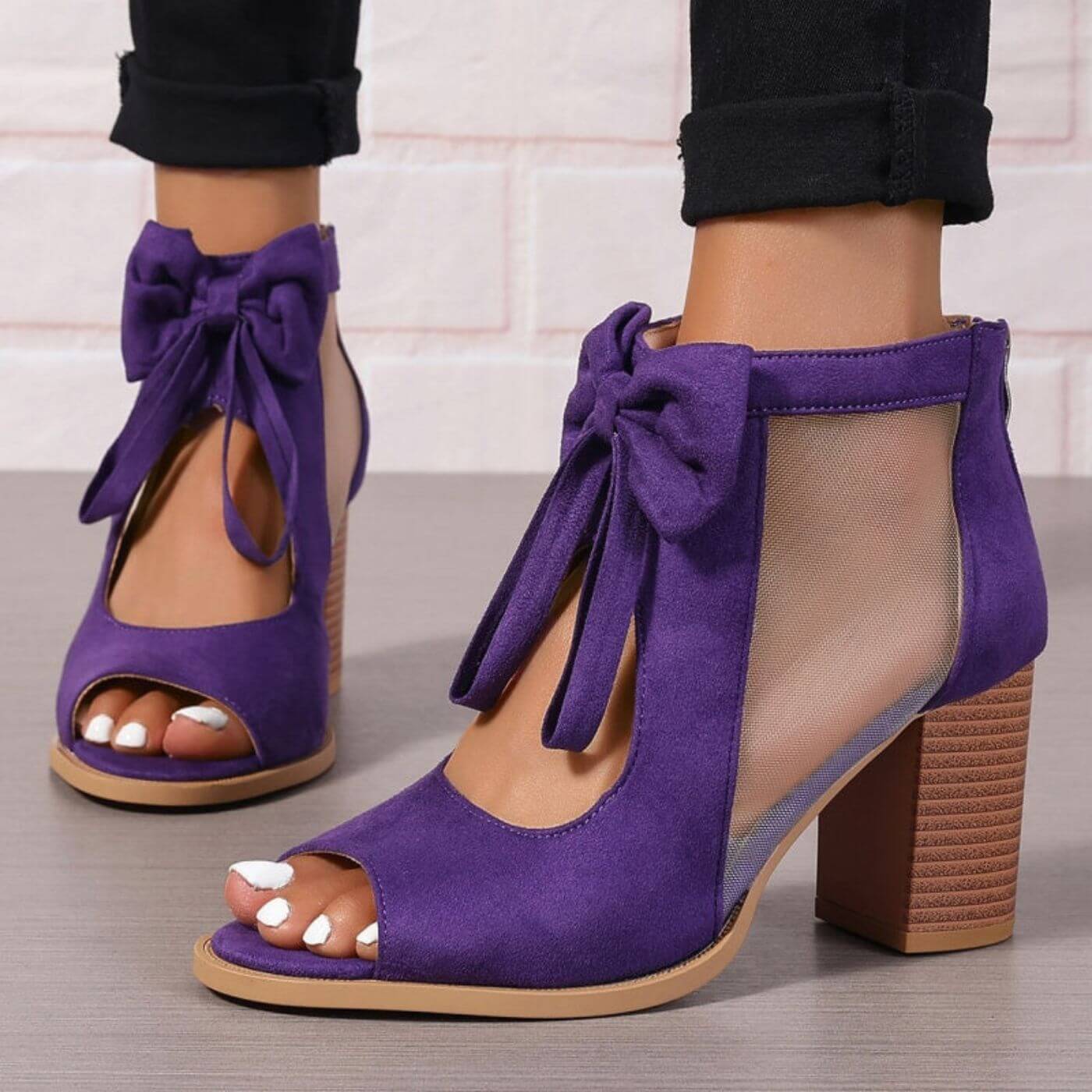 Leah™ - Sløyfe-Pynt Chunky Hæler Ortopediske Sandaler