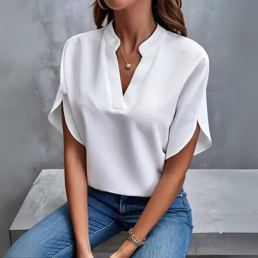Sarah™ - Myk Og Stilren Bluse Med V-hals